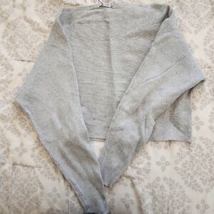Stradivarius Cropped Silver Lightweight Sweater